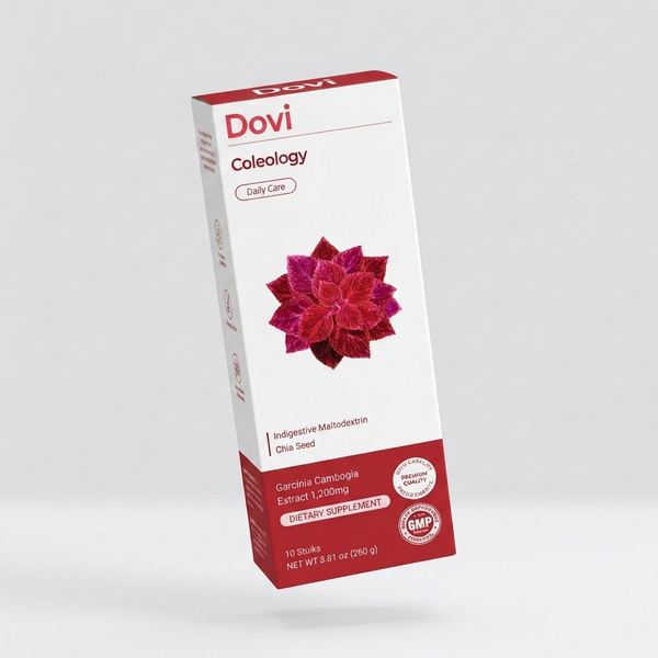 Dovi Coleology Cutting Stick Jelly (Pomegranate) – Dietary Fiber Supplement for Healthy Weight Management, Chia Seeds & Garcinia Cambogia, Korean Beauty with Collagen