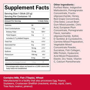 Dovi Coleology Cutting Stick Jelly (Pomegranate) – Dietary Fiber Supplement for Healthy Weight Management, Chia Seeds & Garcinia Cambogia, Korean Beauty with Collagen